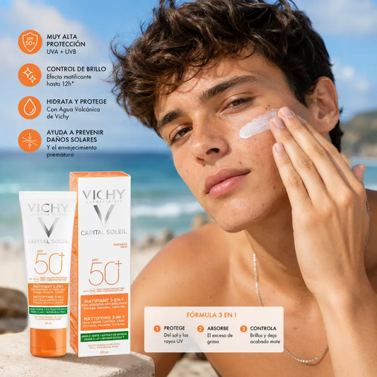 CAPITAL SOLEIL MATIFICANTE 3EN1 SPF50