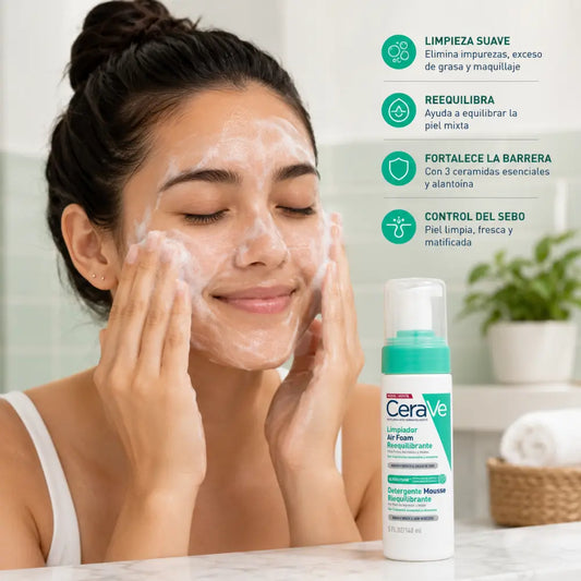 CERAVE AIR FOAM ESPUMA REEQUILIBRANTE NORMAL A MIXTA 148ML