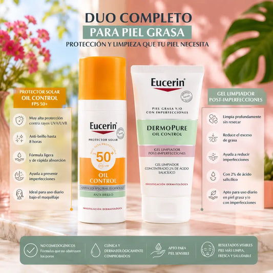 KIT EUCERIN OIL CONTROL SPF50 + GEL CONCENTRADO