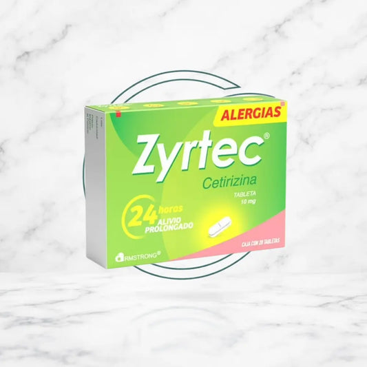 ZYRTEC 10MG CETIRIZINA 20 TABLETAS ALERGIAS