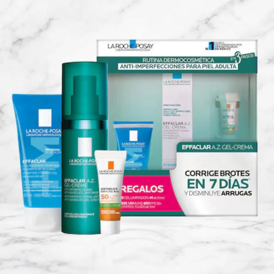 KIT-EFFACLAR A.Z GEL CREMA 40ML+EFFACLAR GEL LIMPIADOR 50ML+ANTHELIOS UV MUNE 400 FPS50+ OIL CONTROL